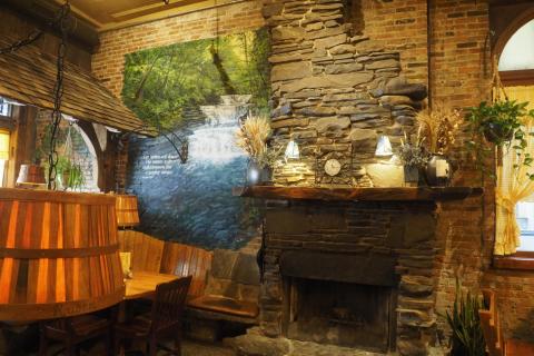 A warm fireplace in the cooler moths!